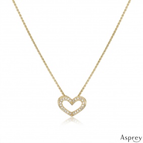 Asprey Yellow Gold Diamond Double Heart Pendant 1016066